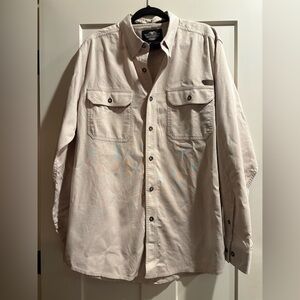 Harley-Davidson Cream Button-Up Shirt Tall XL - Biker, Manly, 100% Cotton